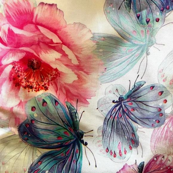 Rare Editions Floral and Butterfly Dress with Pink and Blue Accents - Picture 3 of 7